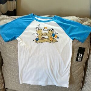 Under Armour Kids' Blue and White Graphic Tee